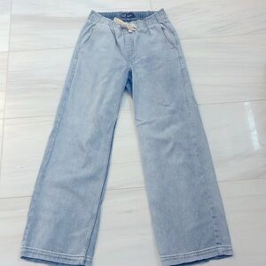 Gap Denim High Rise Wide Leg Elastic Waist Drawstring Jeans